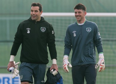 Club: Forde, left, and Westwood at training yesterday.