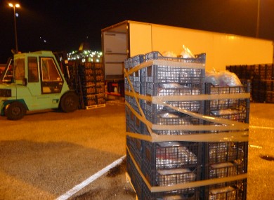 The drugs in front of the lorry they were discovered in