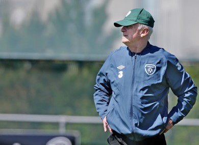 Giovanni Trapattoni pictured during yesterday's training session.