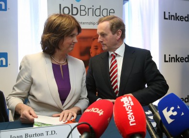 Taoiseach Enda Kenny and Minister for Social Protection Joan Burton at the launch in 2011.