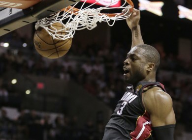Dwyane Wade dunks last night.