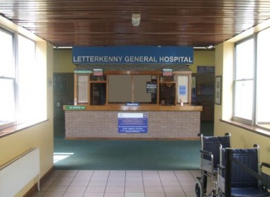 A reception area at Letterkenny Hospital