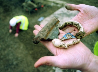 Workers at the James St. archaeology site in Dublin.