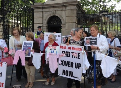 A 'Survivors of Symphysiotomy' protest outside Leinster House last month