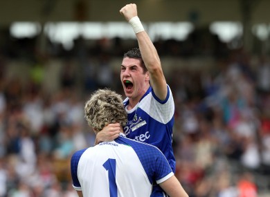Conor Forde and Donal Meegan of Monaghan celebrate (file photo).