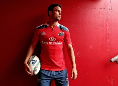 Conor Murray models the new Munster jersey.