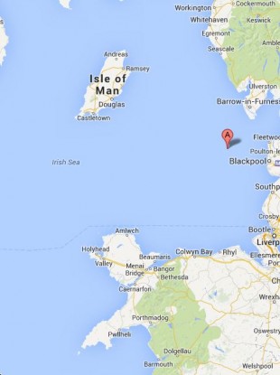 The location of the first earthquake