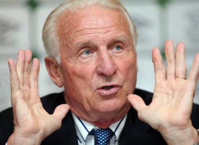 Republic of Ireland manager Giovanni Trapattoni at yesterday's squad announcement.
