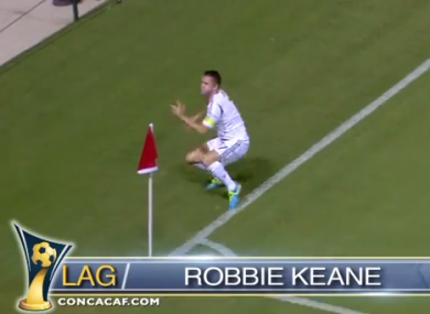 Robbie Keane celebrates his first goal.