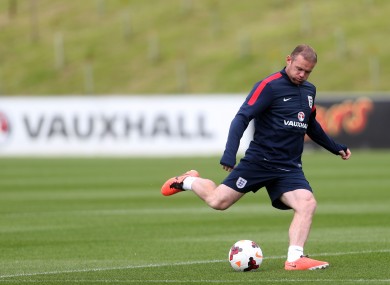 ngland's Wayne Rooney during the training session at St George's Park today.