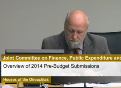 Barnardos chief executive Fergus Finlay speaking before an Oireachts Committee this morning.