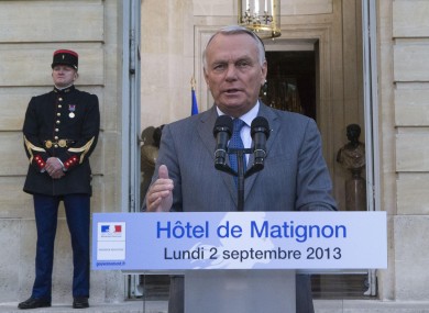 French Prime Minister Jean-Marc Ayrault speaks to the media