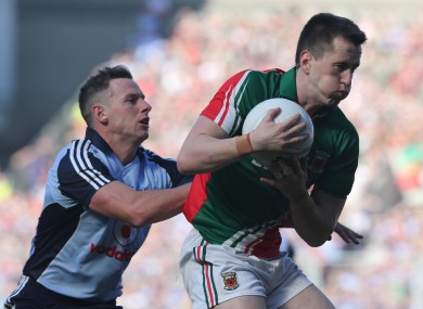 Philly McMahon kept a close eye on Cillian O'Connor of Mayo today.