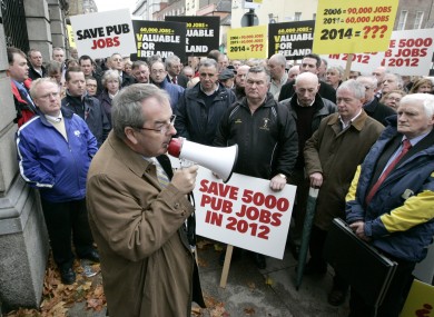 Cribben at a publicans' protest outside the Dáil in 2011.