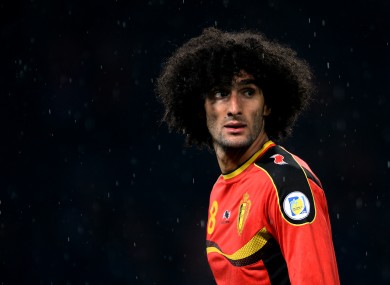 Marouane Fellaini in action for Belgium against Scotland last night.