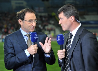 Bookes' favourite, Martin O'Neill and former Ireland skipper, Roy Keane on ITV duty.