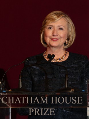 Hillary Clinton at the event in London.