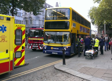 Accident at College Green, Dublin today.