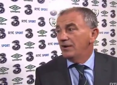 Ireland manager Noel Kingin front of the RTE camera.